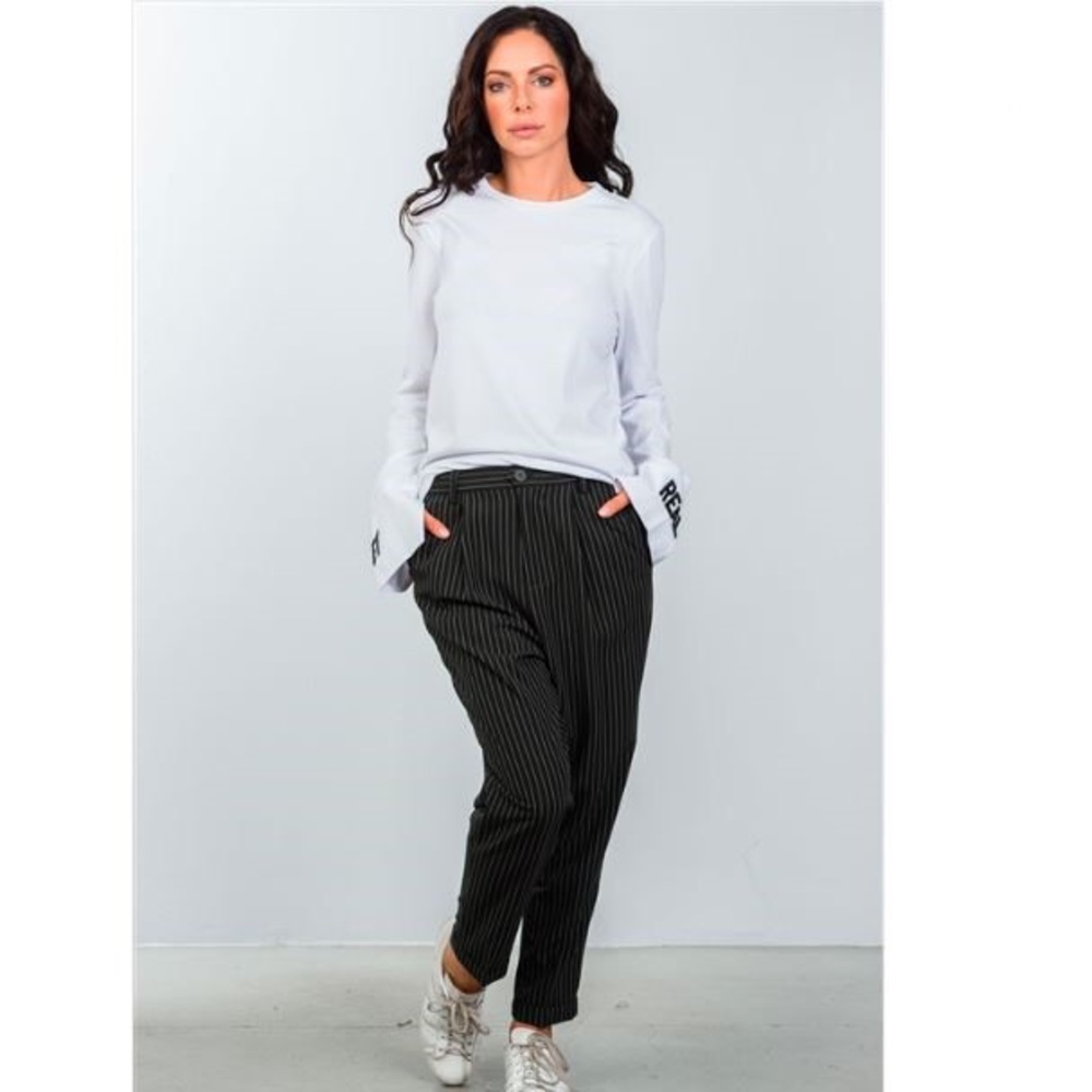 Grey Lab White Embroidered Cuff Sweatshirt